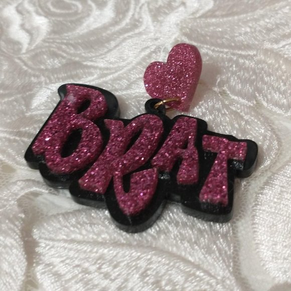 Glitter Acrylic Bratz Dangling Statement Earrings - Picture 5 of 5